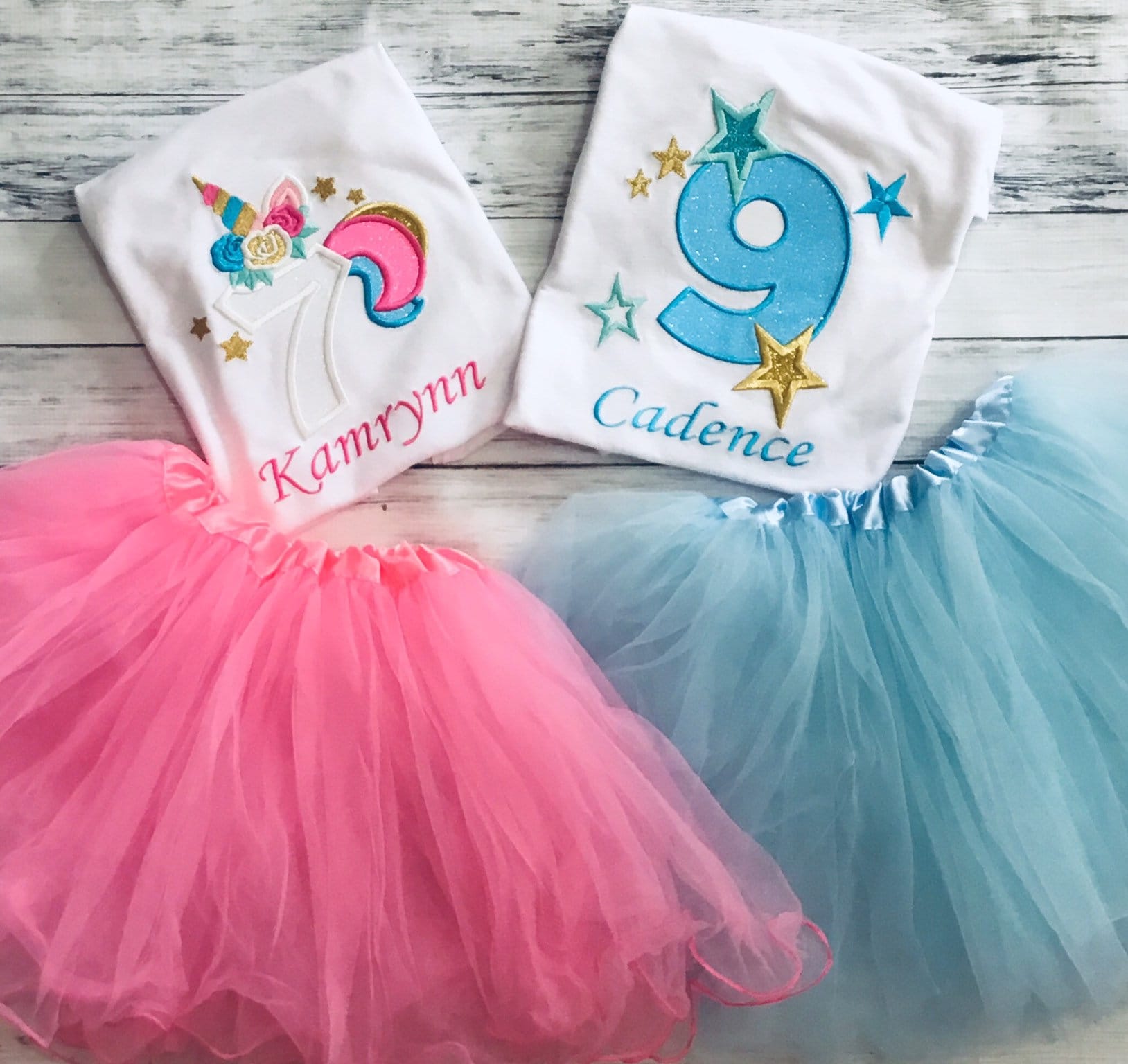 EmbroiderybySharon Birthday Outfit for Girls 9th Birthday Outfit for Girls Ninth Birthday Girls Dress Top and Tutu Any Age Done 9 Year Old Girl Gifts