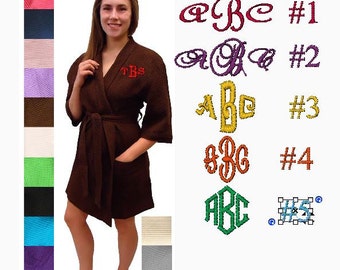 Monogrammed Bathrobes,  Cotton Waffle Robes, Spa Robes, Bridal Party Robes, Personalized gifts, Bridesmaid Robe, Back to school Robes