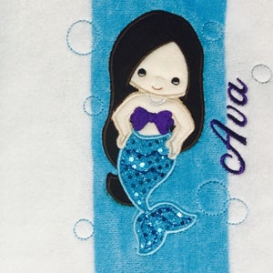 Mermaid Beach Towel Personalized, Custom Beach towel, Beach towels for kids, Beach towels for all ages image 4