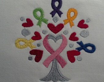 Cancer awareness Ribbons on t shirt- Tree of Hope