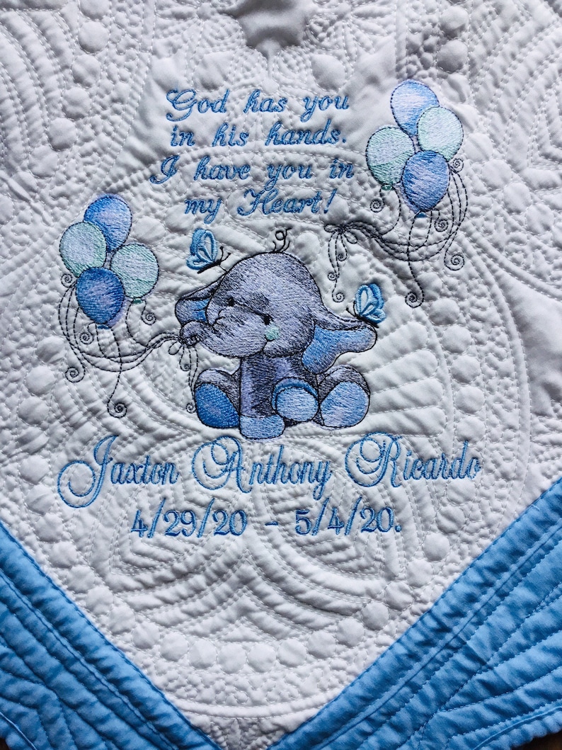 Heirloom Baby Memorial Quilt Memorial Baby Gifts Elephant Etsy