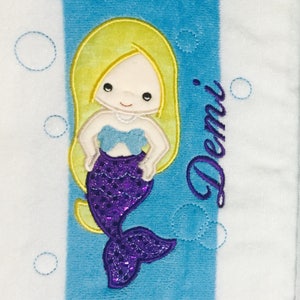 Mermaid Beach Towel Personalized, Custom Beach towel, Beach towels for kids, Beach towels for all ages image 3