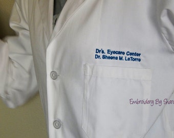 Professional Lab Coats - Medical Lab Coats - Personalized with Business and Name, title