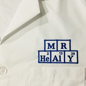 Medical Lab Coats periodic table names, Personalized with Business and Name, title image 4