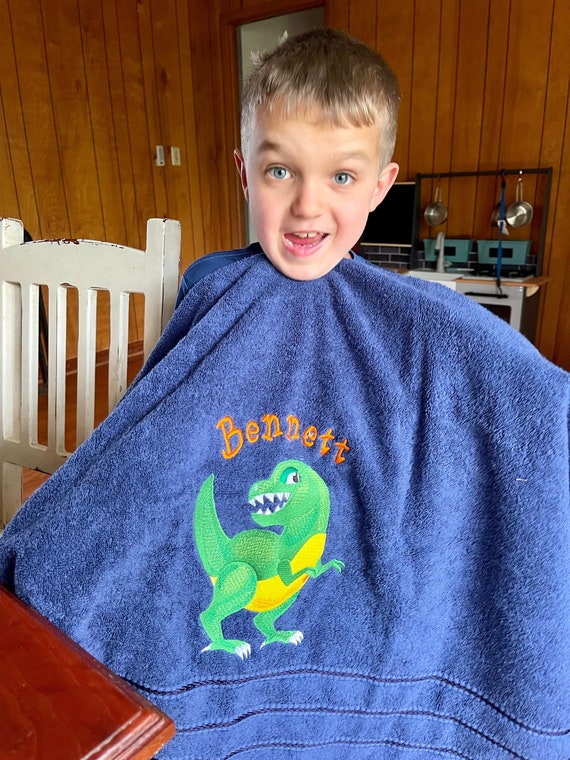 Personalized Bath Kids Towel and Wash Cloth to Match Excavators