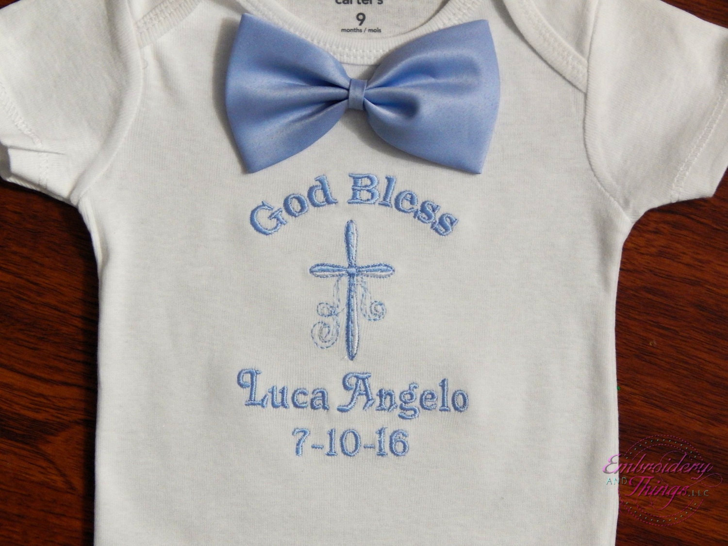 Baby Boy Christening Bodysuit With or Without Bow Tie Great Etsy
