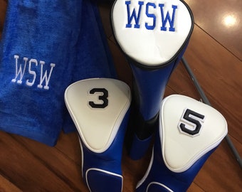 Monogrammed Golf Head Cover sets, Personalized Golf Cover for Groomsmen gifts, Golf covers, Golf Head covers, custom Golf Covers