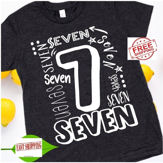 Number Birthday Shirt 7th Birthday Boys Birthday Party Shirt