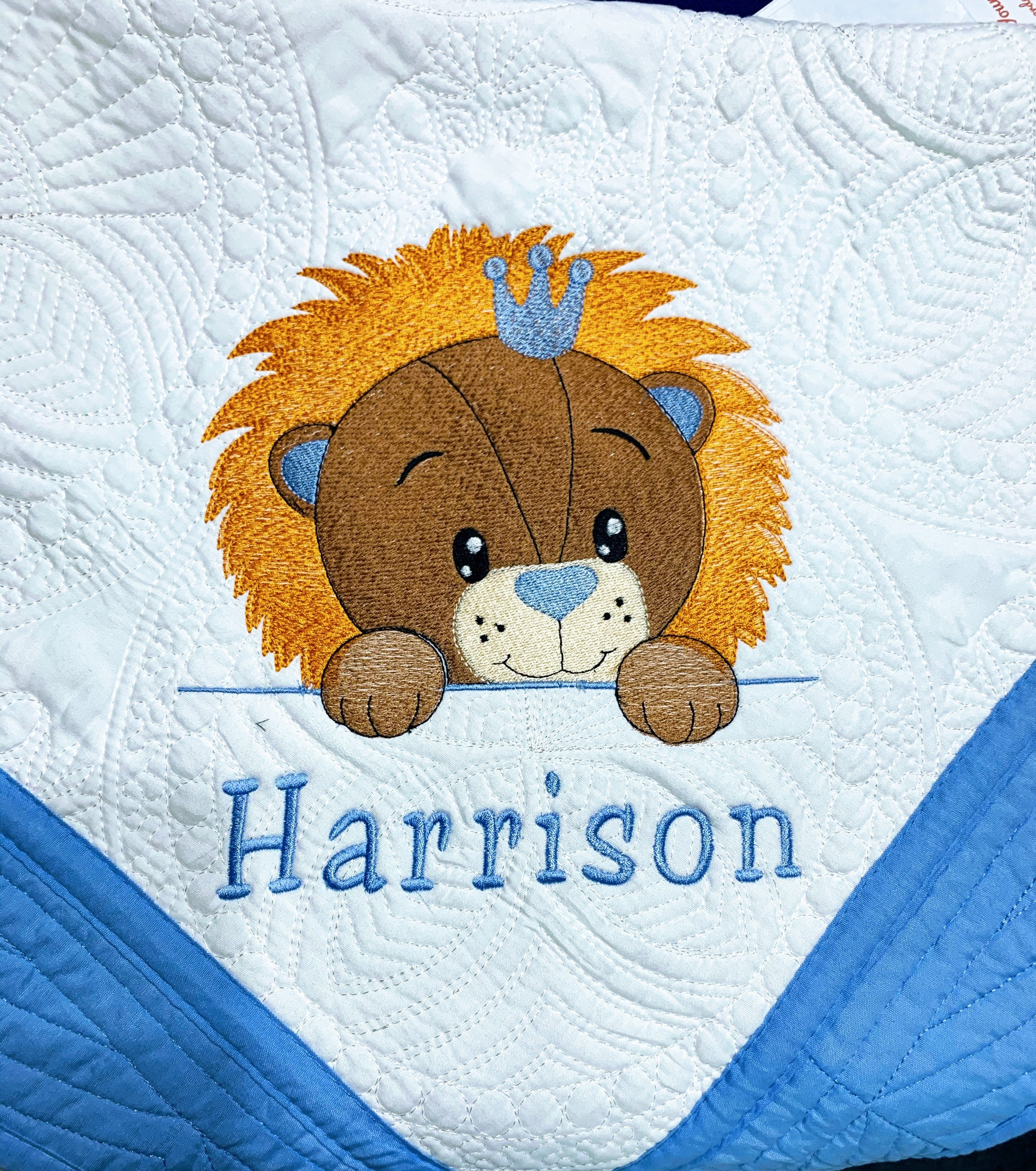 Personalized Baby Blanket Custom Keepsake Quilt Newborn Baby Gift, Heirloom Baby Quilt