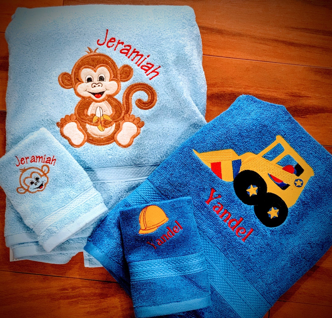 Personalized Kids Bath Towels, or Settowel, Children Gift Kid Towels