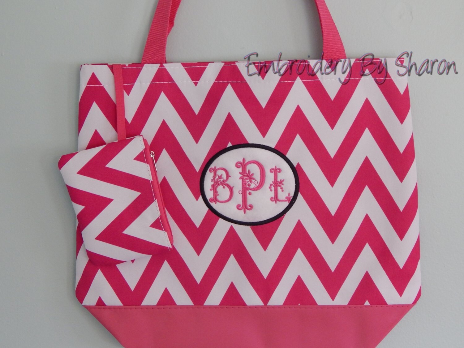Tote Bags Monogrammed Chevron Bags Personalized Tote Bags Etsy