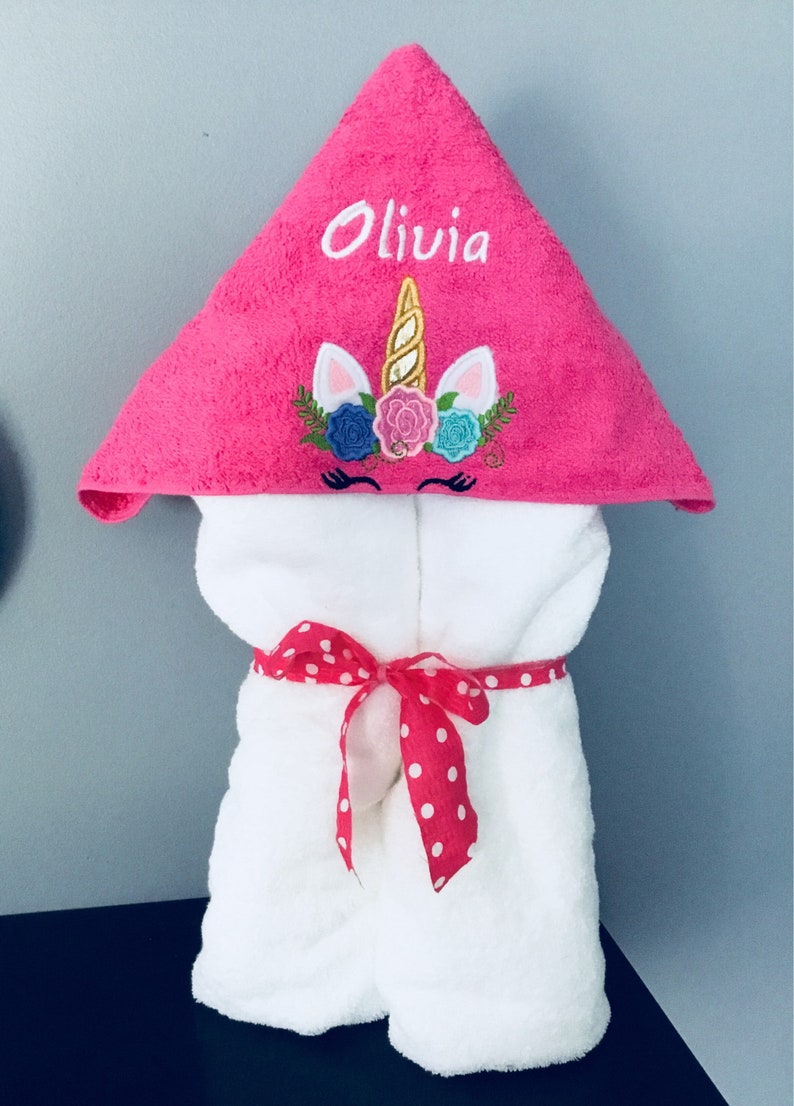 Hooded Towel Kids Bath Towel Unicorn Hooded Bath Towel Etsy