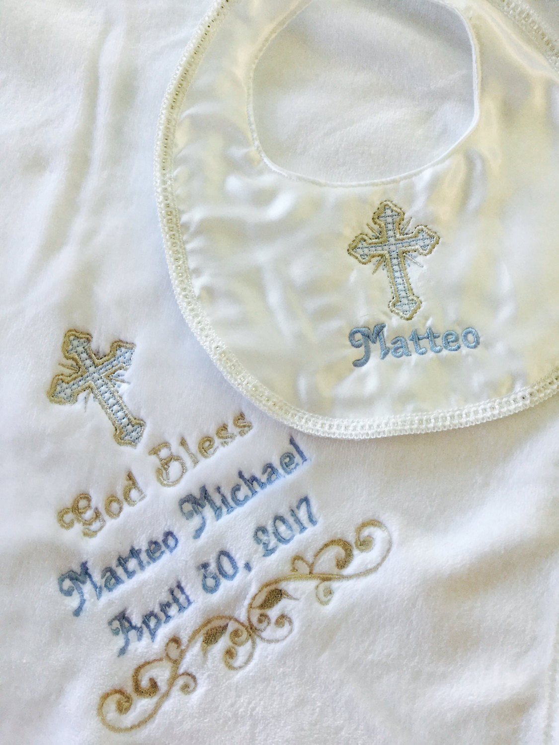 Baptism Blanket - Custom for Boy or Girl - Personalized ...