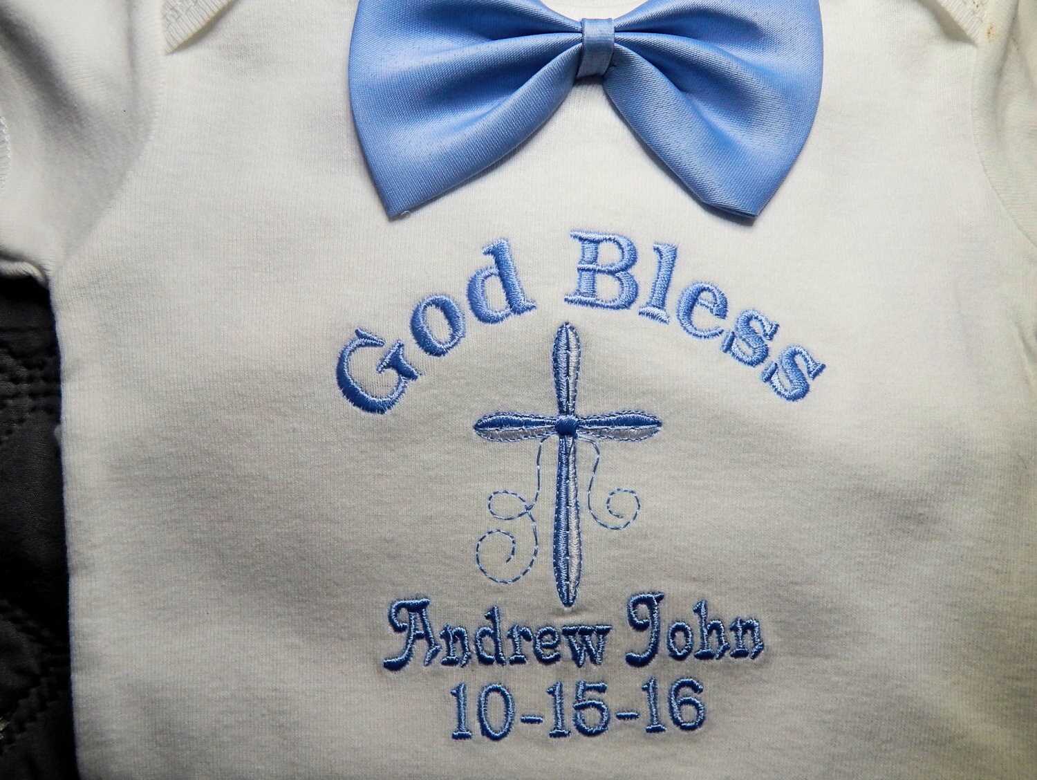 Baby Boy Christening Bodysuit With or Without Bow Tie Great Etsy
