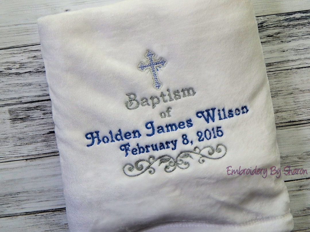 Christening Blanket Baptism Boys' Blanket Birth Blanket Cross Baby Blanket Religious Blanket