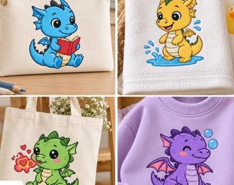 Ensemble de serviettes personnalisées Dragon • Couverture bébé brodée avec prénom • Serviette de bain bébé dragon • Serviette pour enfants • Cadeau d'anniversaire pour tout-petit