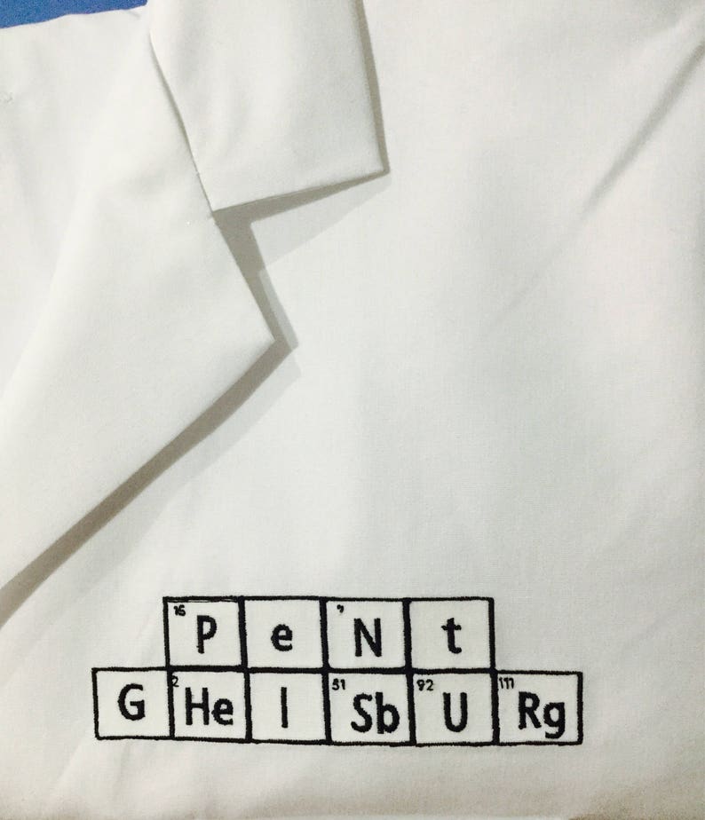 Medical Lab Coats periodic table names, Personalized with Business and Name, title image 10