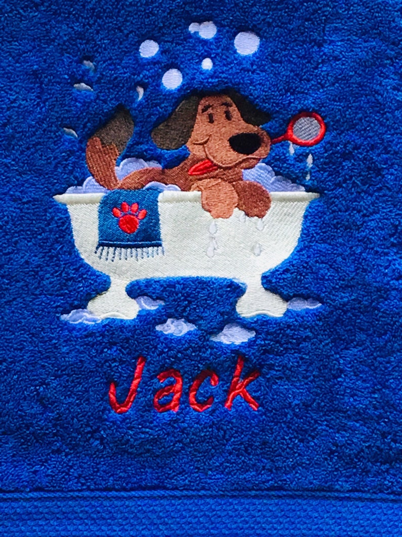 Personalized Kids Bath Towels dog Bath towels Kids towels Etsy