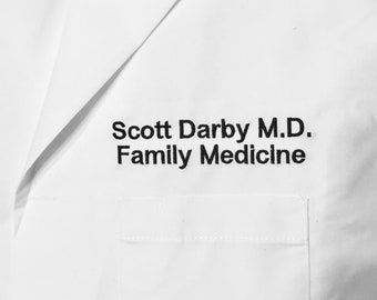 Lab Coats, Embroidered Medical Lab Coats, Personalized lab coats  with Business and Name, title