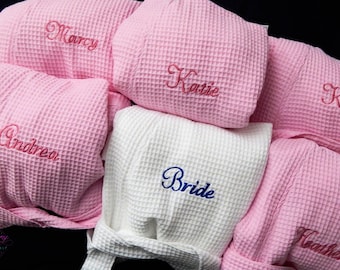 Monogrammed Bathrobes,  Cotton Waffle Robes, Spa Robes, Bridal Party Robes, Personalized gifts, Bridesmaid Robe, Back to school Robes
