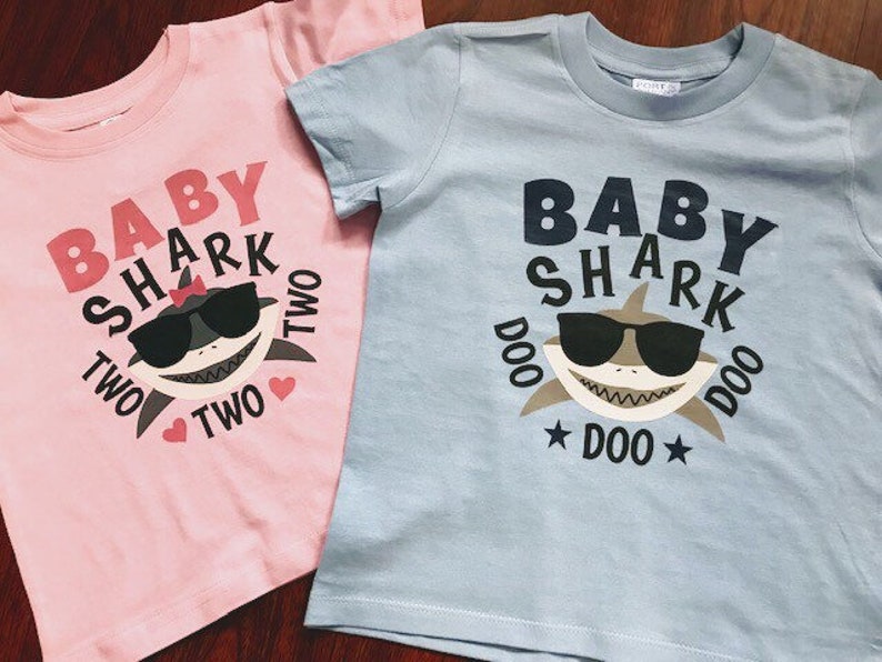 Baby Shark shirts for boys or Girls, Birthday baby shark t-shirts, image 3