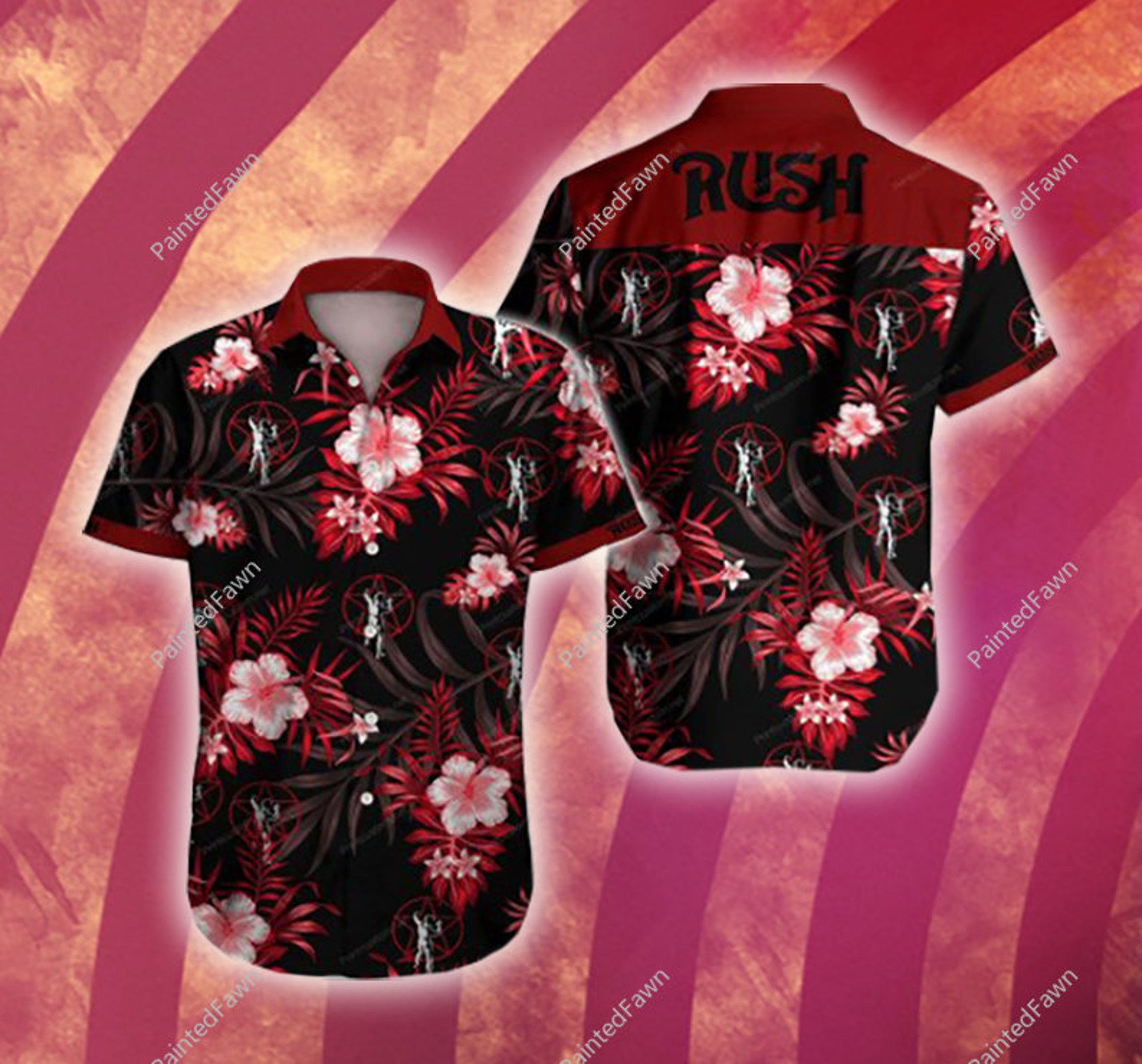 Discover Rush Hawaiian Shirts, Rock Music Button Up Shirts