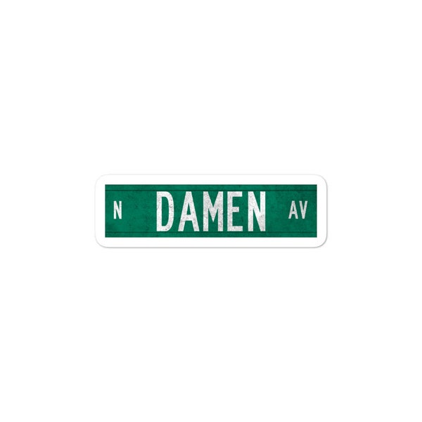 Damen Ave Chicago Street Sign Sticker 3 sizes available