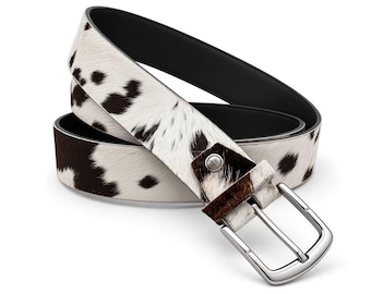 Handmade Cowhide Belt, Western Hair-On-Hide Cowboy Accessory for Men & Women