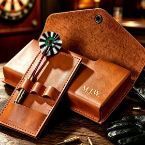 Personalized Darts Set Holder, Leather Darts Case, Dart Gift Case, Darts Set Holder, Steel Tip Dart Cover Holder, Dart Sleeve Bag