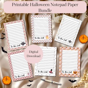 Printable Halloween Notepad | "To Boo List" Notepad Bundle | 6 Adorable Designs | 5 x 7