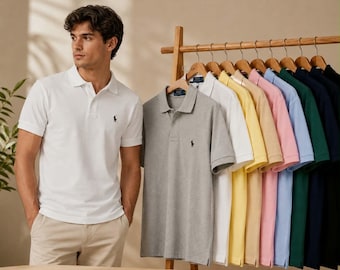 Ralph Lauren katoenen piqué poloshirt, klassieke pasvorm, korte mouwen, casual stijl voor heren