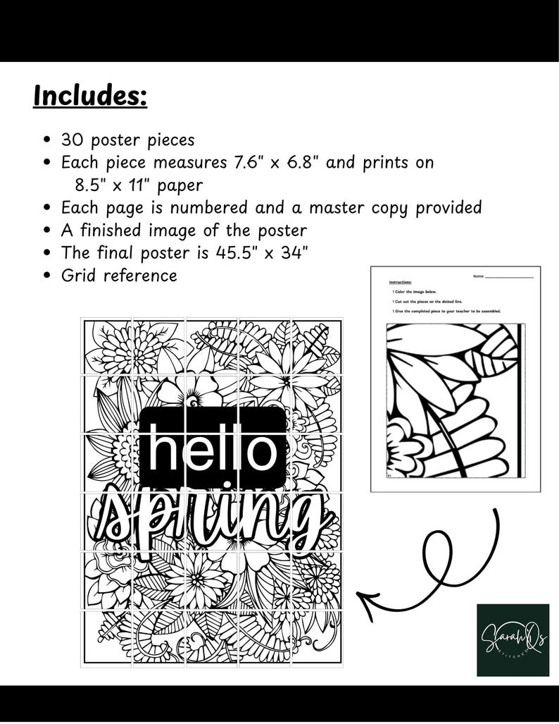 Hello Spring Classes Hello Spring Collaborative Poster | Classroom Bulletin Board Art ...
