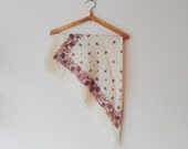 Wool Vintage Shawl Russian Traditional Style Rustic Chic Shawl 1970s