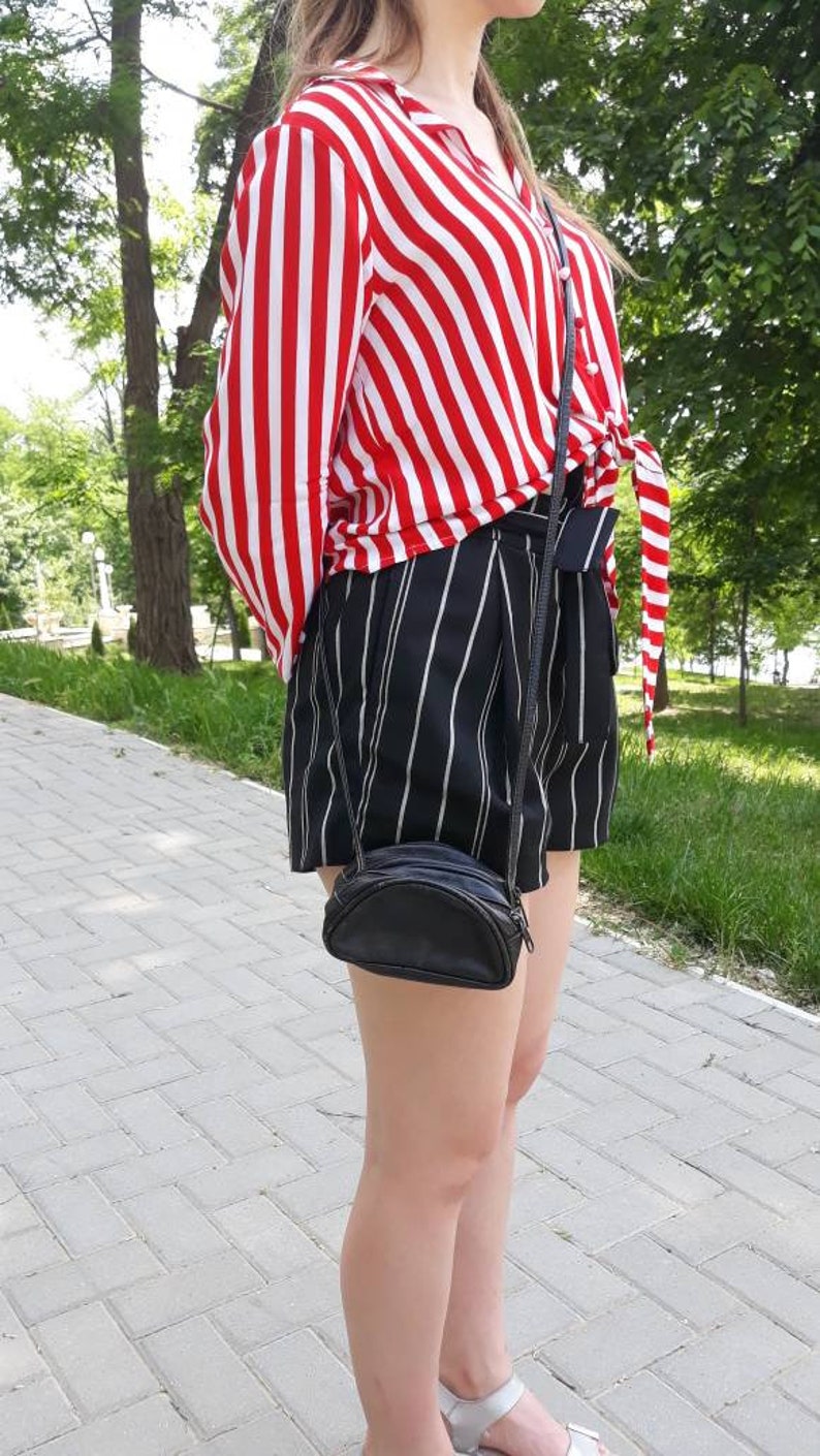 1980s Vintage Shoulder Bag Black Small Purse Small Leather Bag Leather Coins Purse