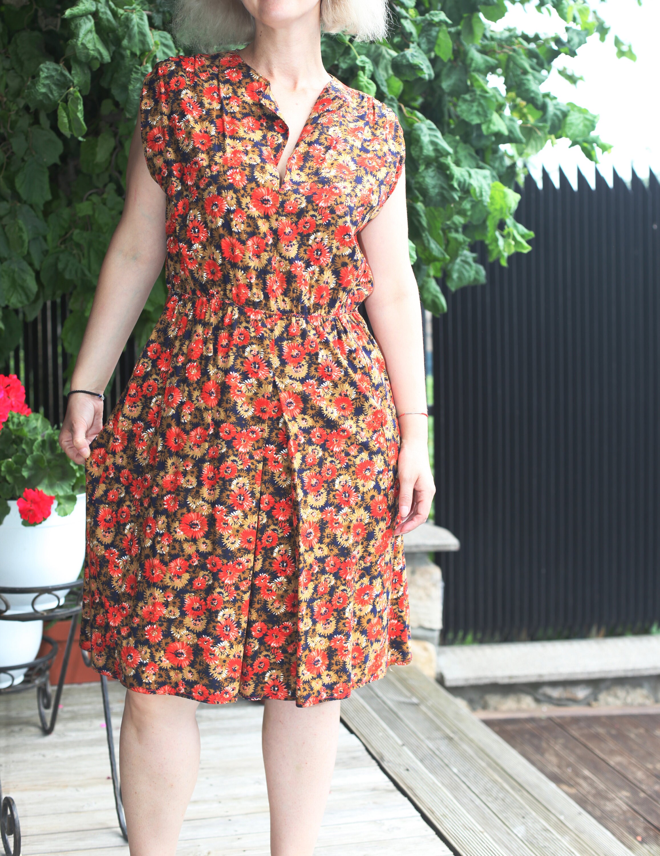 rustic floral dress