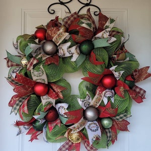 Best Seller Funky Christmas Wreath, Christmas Door Wreath, Holiday Wreath, Traditional Wreath, Christmas Decoration, Door Wreath image 9