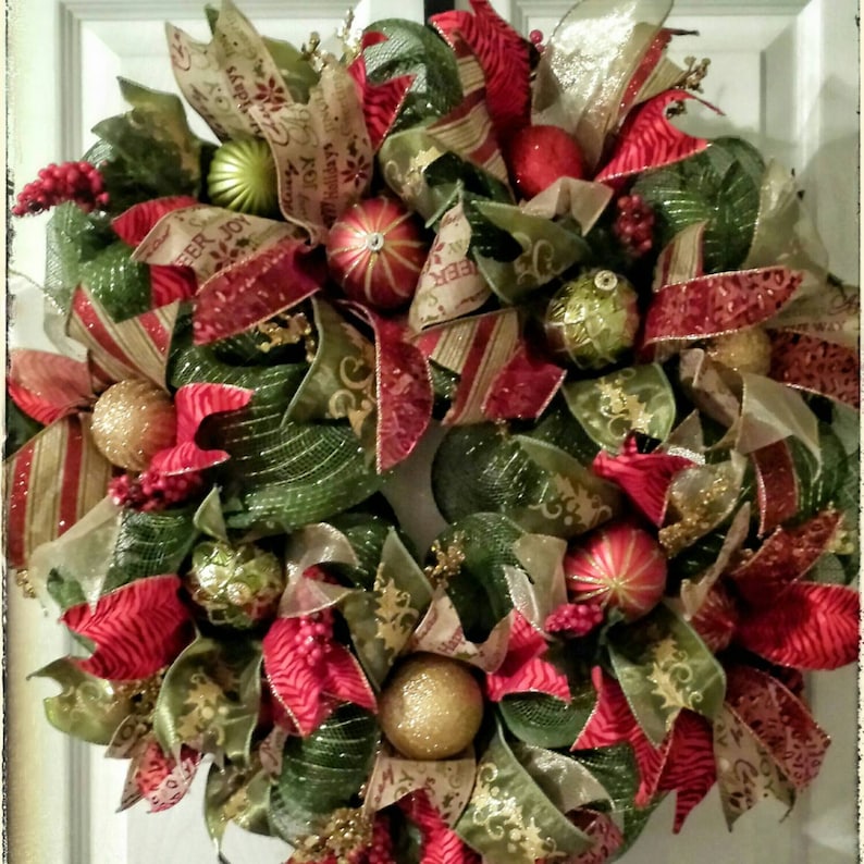 Best Seller  Funky Christmas Wreath Christmas Door Wreath image 1