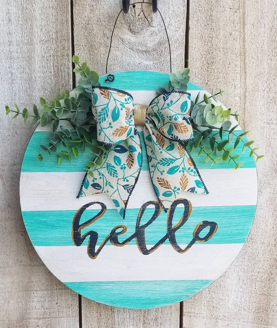 Round Door Hanger, Circle Wood Door Hanger, Circle Door Hanger, Wood