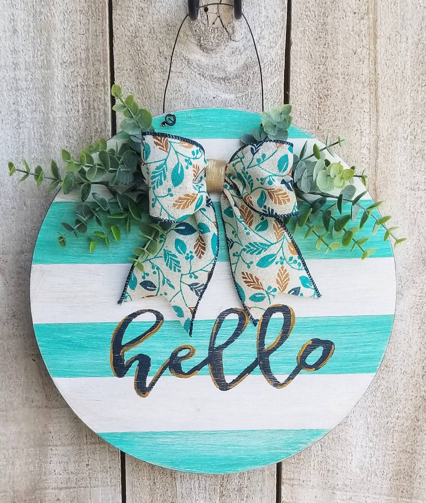 Round door hanger circle wood door hanger circle door Etsy