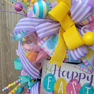 Easter Wreath, Spring Wreath, Easter Door Wreath, Front Porch Wreath, Front Door Wreath, Wreath with Easter signs, wreath for Easter image 8