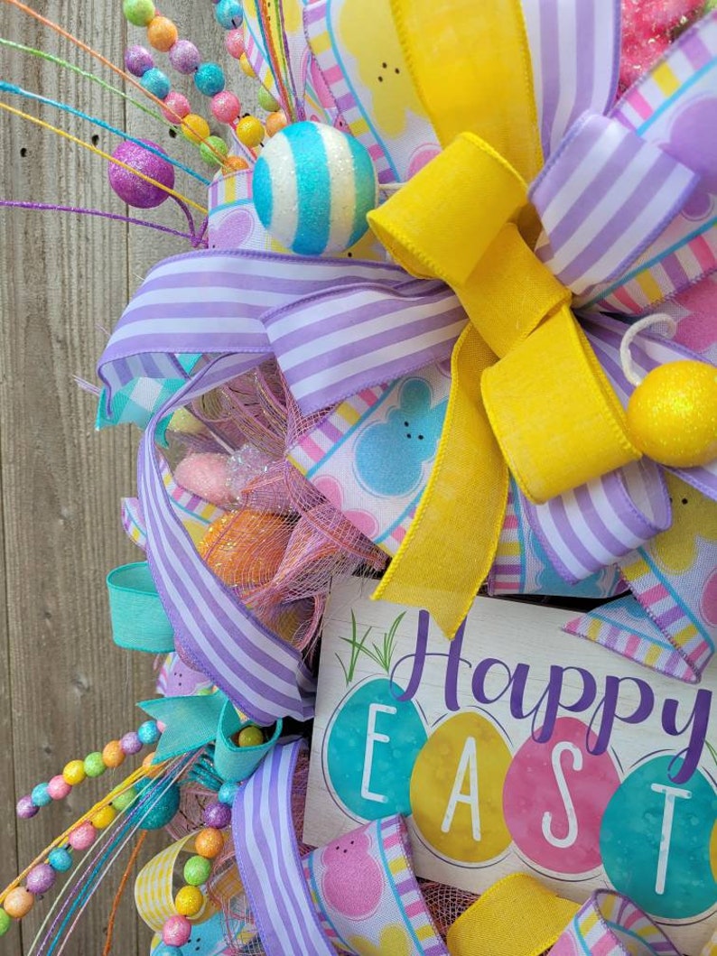 Easter Wreath, Spring Wreath, Easter Door Wreath, Front Porch Wreath, Front Door Wreath, Wreath with Easter signs, wreath for Easter image 8