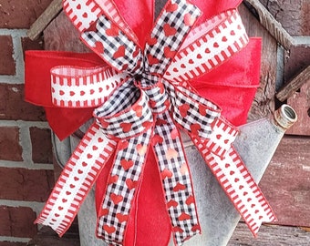 Valentine's Day bow, lantern bow, wreath bow, gift bow, outdoor bow, wreath attachment, mailbox bow, package bow, large bow, bows