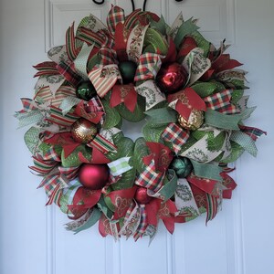 Best Seller Funky Christmas Wreath, Christmas Door Wreath, Holiday Wreath, Traditional Wreath, Christmas Decoration, Door Wreath image 8