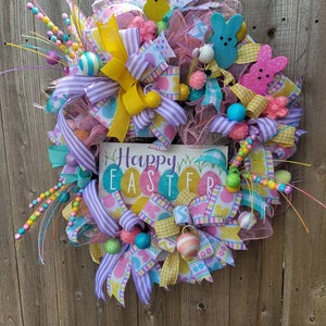 Easter Wreath, Spring Wreath, Easter Door Wreath, Front Porch Wreath, Front Door Wreath, Wreath with Easter signs, wreath for Easter image 6