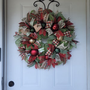 Best Seller Funky Christmas Wreath, Christmas Door Wreath, Holiday Wreath, Traditional Wreath, Christmas Decoration, Door Wreath image 7