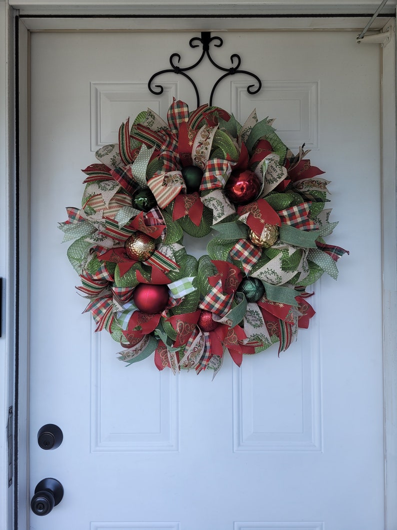 Best Seller Funky Christmas Wreath, Christmas Door Wreath, Holiday Wreath, Traditional Wreath, Christmas Decoration, Door Wreath image 7