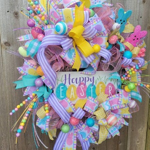 Easter Wreath, Spring Wreath, Easter Door Wreath, Front Porch Wreath, Front Door Wreath, Wreath with Easter signs, wreath for Easter image 10