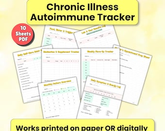 Chronic Illness Tracker Printable, Autoimmune Symptom Tracker, Spoonie Planner PDF, Flare Up Log, Pain Journal, Digital Download