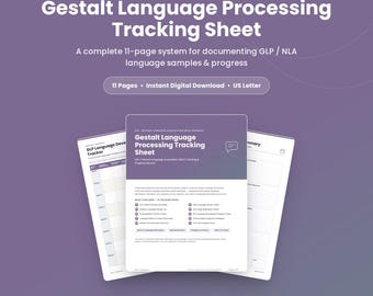 Gestalt Language Processing Tracking Sheet, GLP NLA Data Collection Printable, SLP Speech Therapy Forms, Echolalia & Communication Log