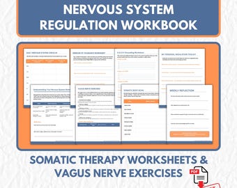 Somatic Therapy Worksheets & Vagus Nerve Exercises PDF, Nervous System Regulation Workbook, Polyvagal Theory Printable Digital Download